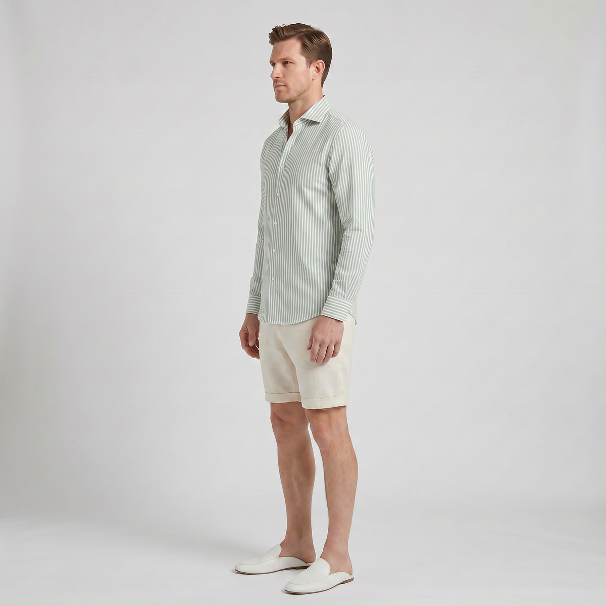 Men's Linen Shirt – Striped Resort