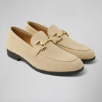 Men's Suede Loafers – Gold Detail