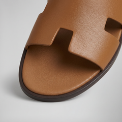 Men's Slide Sandals – Tan Cut-Out