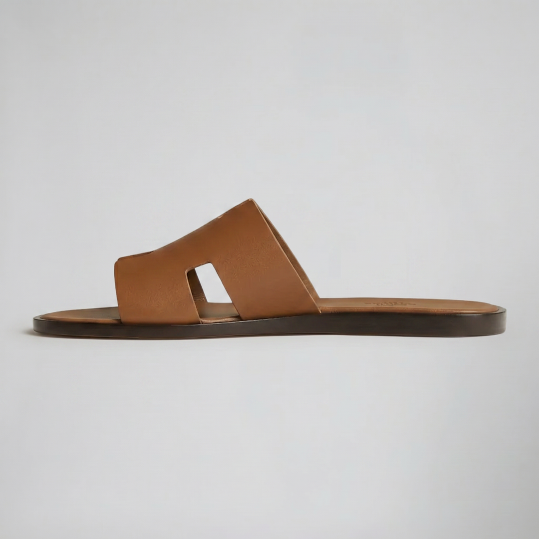 Men's Slide Sandals – Tan Cut-Out