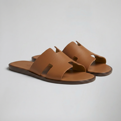 Men's Slide Sandals – Tan Cut-Out