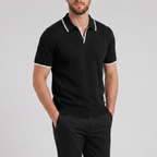 Men's Knit Polo Shirt – Tonal Contrast