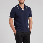 Men's Knit Polo Shirt – Tonal Contrast