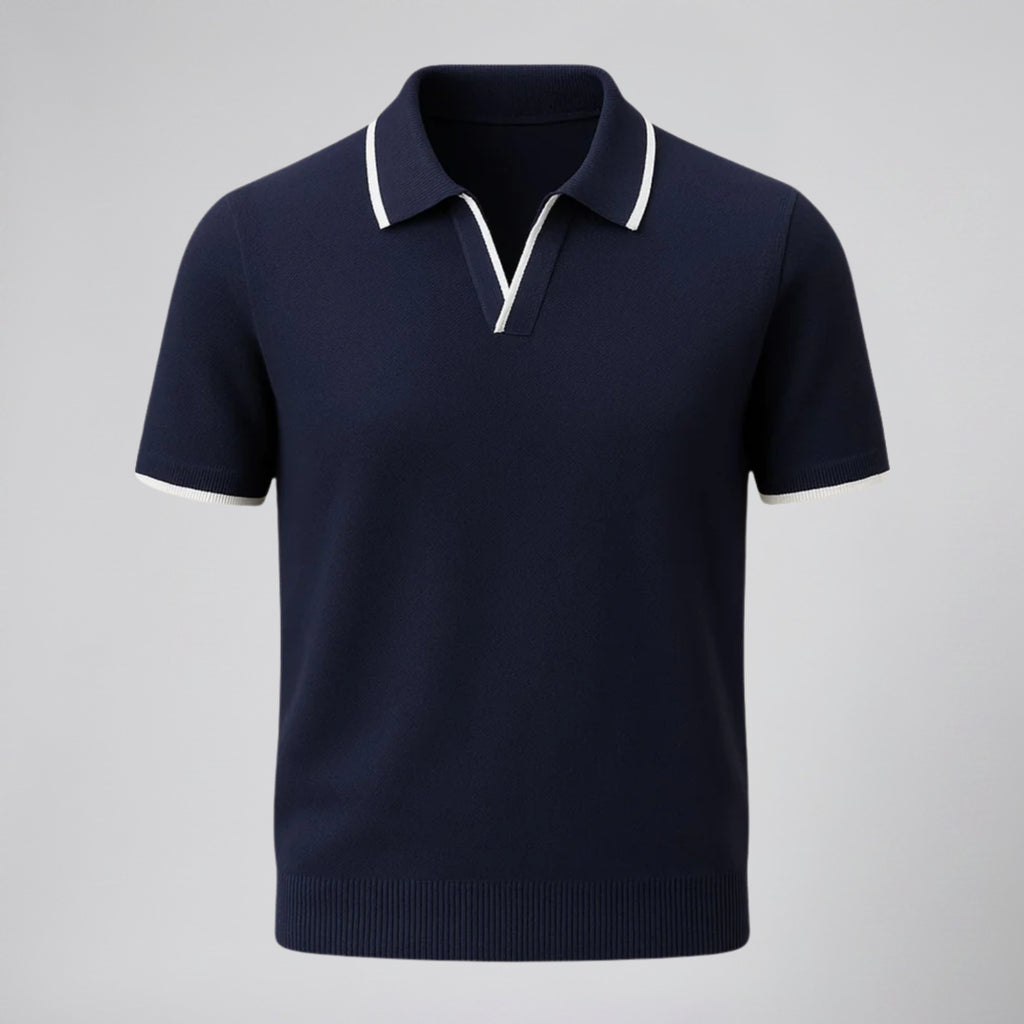 Men's Knit Polo Shirt – Tonal Contrast