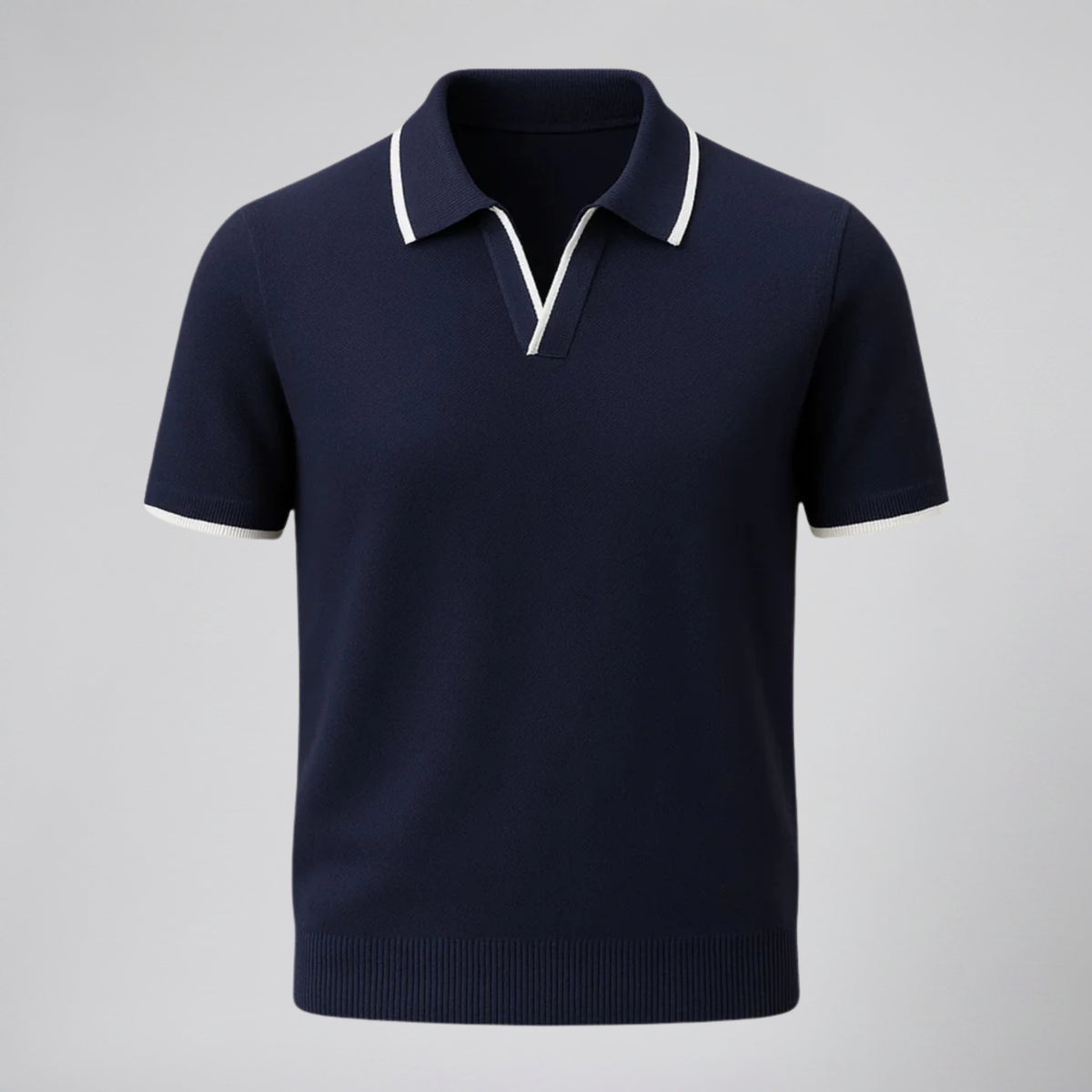 Men's Knit Polo Shirt – Tonal Contrast