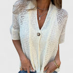 Women’s Elegant Knitted Lace Shirt - Open Stitch