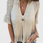 Women’s Elegant Knitted Lace Shirt - Open Stitch