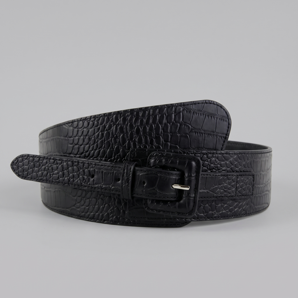 Women's Leather Belt – Croc Texture