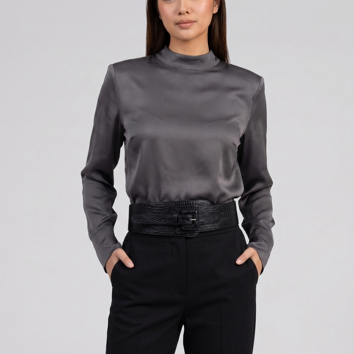 Women's Leather Belt – Croc Texture