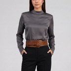 Women's Leather Belt – Croc Texture