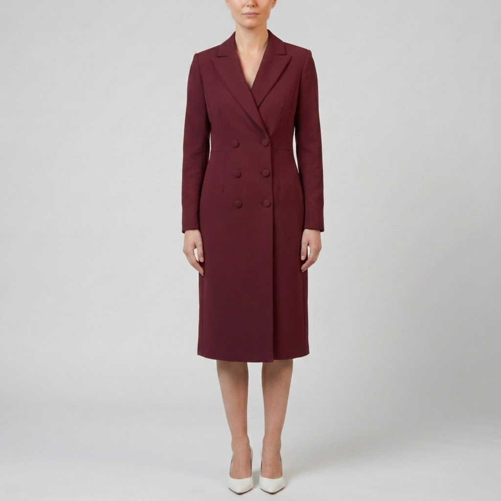Women's Double-Breasted Blazer Dress, Notch Lapel