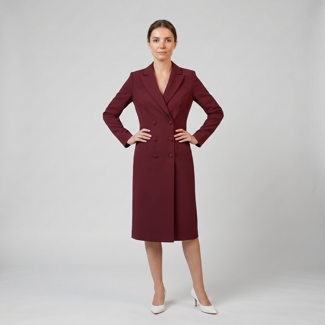 Women's Double-Breasted Blazer Dress – Notch Lapel