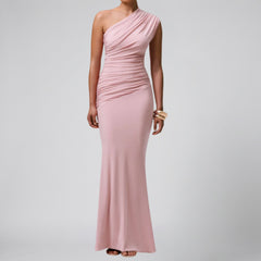Women's One-Shoulder Maxi Dress – Ruched