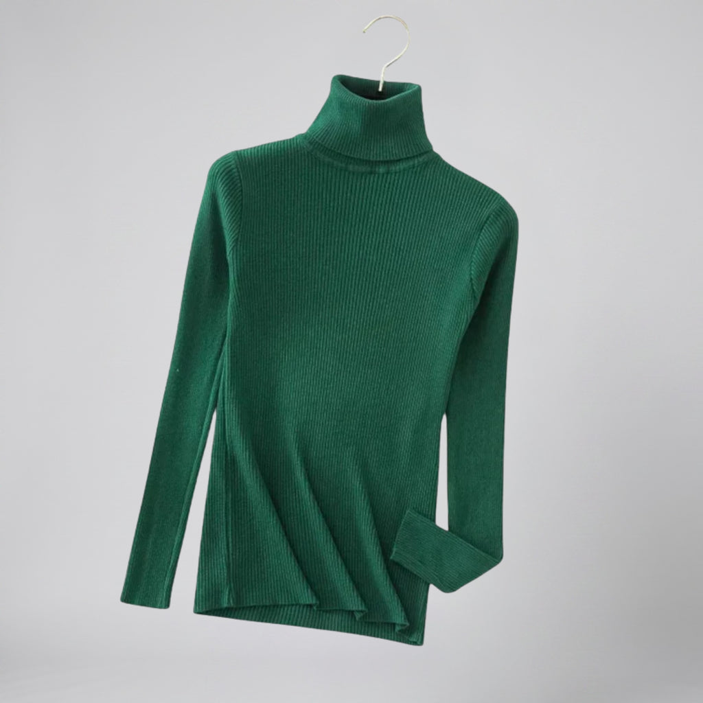 Women's Cashmere Turtleneck Sweater – Ribbed