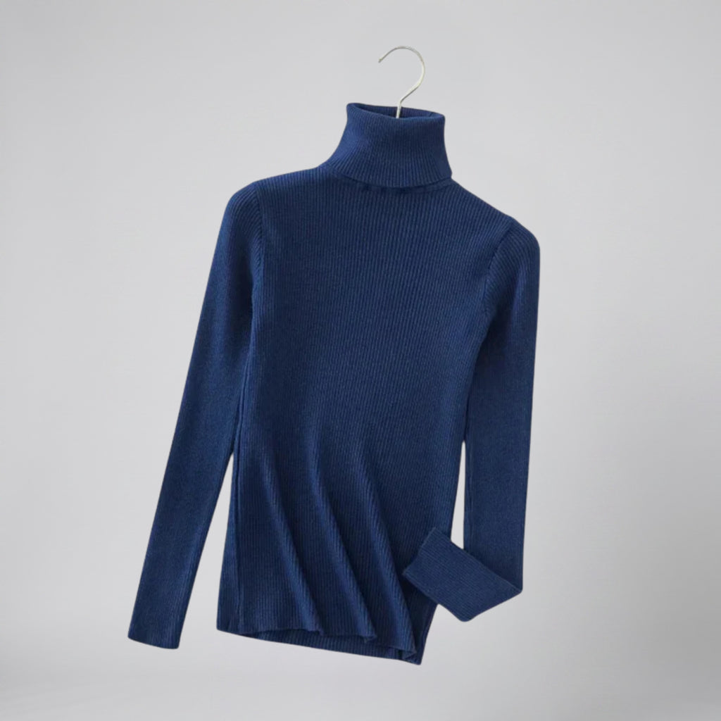 Women's Cashmere Turtleneck Sweater – Ribbed
