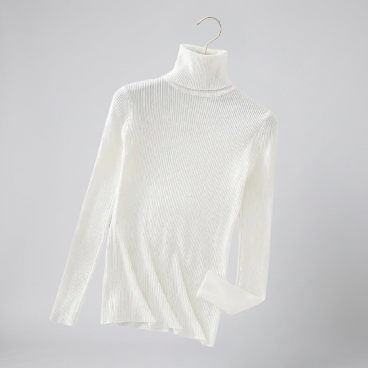 Women's Cashmere Turtleneck Sweater – Ribbed