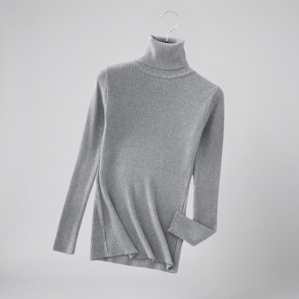 Women's Cashmere Turtleneck Sweater – Ribbed