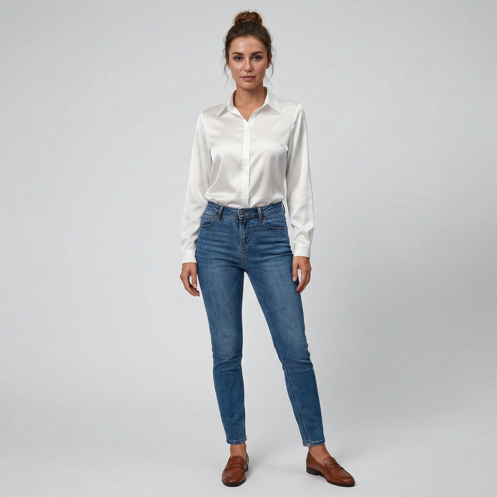 Women's Satin Blouse – Long Sleeve