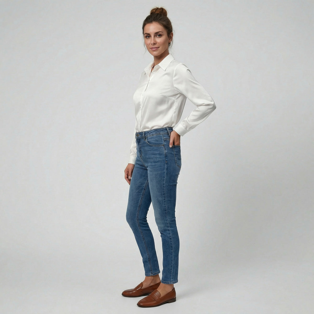 Women's Satin Blouse – Long Sleeve