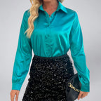 Women's Satin Blouse, Long Sleeve